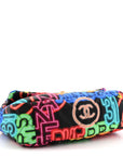 Fabric Printed Medium CHNL 19 Flap Black Multicolor