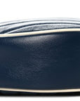 Azalea Calfskin Matelasse Diagonal Mini Torchon GG Marmont Round Shoulder Bag Blue Agata Mystic White