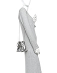 Metallic Patent Bon Bon Bag Silver