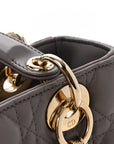 Lambskin Cannage Small Lady D1OR Grey