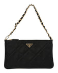 Re-Nylon Tessuto Impuntu Quilted Re-Edition 1995 Chaine Pouch Black