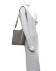 Soft Grained Calfskin Small Sangle Bucket Bag Taupe