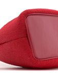 Pony Hair Le Petit Calino Ring Top Handle Bag Red