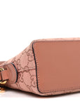 Monogram Textured Dollar Calfskin Small Ophidia Dome Shoulder Bag Cloche Rose Pink