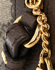GG Supreme Monogram Textured Dollar Calfskin Web Super Mini Ophidia Top Handle Bowler Bag Beige Ebony New Acero