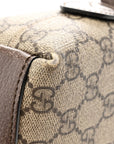 GG Supreme Monogram Textured Dollar Calfskin Web Small Ophidia Dome Shoulder Bag Beige Ebony New Acero