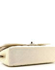 Iridescent Lambskin Quilted Medium Double Flap Ivory