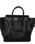 Drummed Calfskin Mini Luggage Black