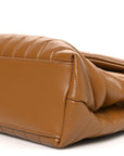 Calfskin Y Quilted Monogram Medium Loulou Chain Satchel Dark Natural