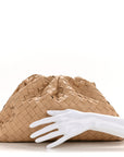 Nappa Maxi Intrecciato The Pouch Oversized Clutch Almond