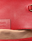 Calfskin Matelasse Super Mini GG Marmont Shoulder Bag Hibiscus Red