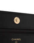 Caviar Quilted Boy Wallet On Chain WOC Dark Brown