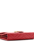 Calfskin Matelasse GG Marmont Chain Wallet Hibiscus Red