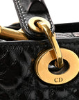 Crinkled Patent Cannage Small Lucky Badges My Lady D1OR Black