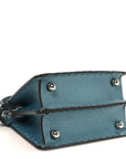 Metallic Cuoio Roma Sellerissima Nappa Sintetica Tape Stitch Petite Peekaboo I SEE U Iconic Satchel Placca Argento