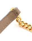 Grain De Poudre Matelasse Chevron Monogram Envelope Chain Wallet Dark Beige