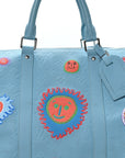 LV X YK Taurillon Monogram Keepall Bandouliere 50 Blue Multicolor