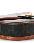Canvas Calfskin Triomphe Mini Besace Tan
