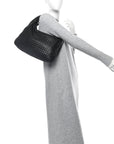 Nappa Intrecciato Medium Veneta Hobo Black
