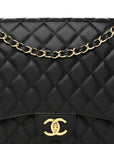Caviar Quilted Maxi Double Flap Black