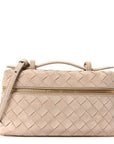 Suede Intrecciato Bang Bang Vanity Case Ecru