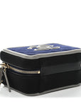Jersey Quilted Small CC Filigree Vanity Case Blue Black Grey