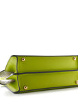 Vitello Seta Shiny Nappa Small Peekaboo I SEE U Satchel Wasabi White