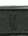 Crinkled Calfskin Matelasse Monogram Baby Niki Chain Satchel Dark Green
