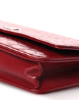 Lambskin Camellia Embossed Wallet on Chain WOC Red