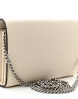 Dollar Calfskin Mini Dionysus Chain Wallet Mystic White