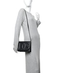 Calfskin DG Logo Flap Crossbody Bag Black