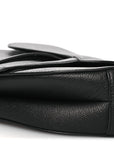Grained Calfskin Saddle Bag Black