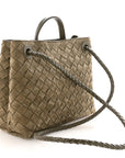 Suede Intrecciato Small Andiamo Shoulder Bag Cypress