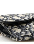 Oblique Saddle Chain Long Wallet Blue