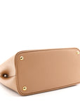 Saffiano Cuir Small Double Bag Caramel