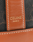 Triomphe Canvas Calfskin Small Bucket Bag Tan