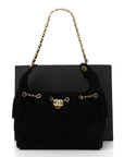 Suede Quilted Small CHNL 25 Handbag Black