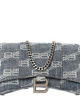 Denim BB Monogram Hourglass Chain Bag Blue