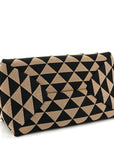 Jacquard Triangolo Symbole Embroidered Small Shoulder Bag Black Corda