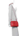 Nappa Intrecciato Nodini Crossbody Messenger Red