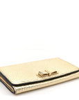 Metallic Heritage Grain Penrose Bow Continental Wallet Gold