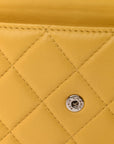 Lambskin Quilted Wallet On Chain WOC Yellow
