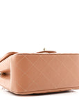 Lambskin Quilted Mini Square Flap Brown