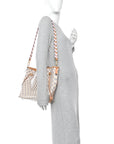 Damier Azur Braided Neverfull MM Orange