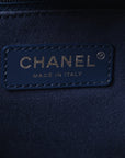Mixed Fibers Calfskin Medium Deauville Tote Blue