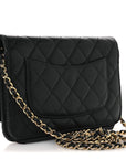 Caviar Quilted Wallet on Chain WOC Black