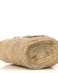 Raffia Calfskin Triomphe Medium Panier Tan