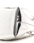 Metallic Patent Bon Bon Bag Silver