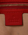 GG Supreme Monogram Medium Padlock Tote Hibiscus Red