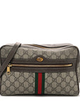 GG Supreme Monogram Web Small Ophidia Shoulder Bag Brown